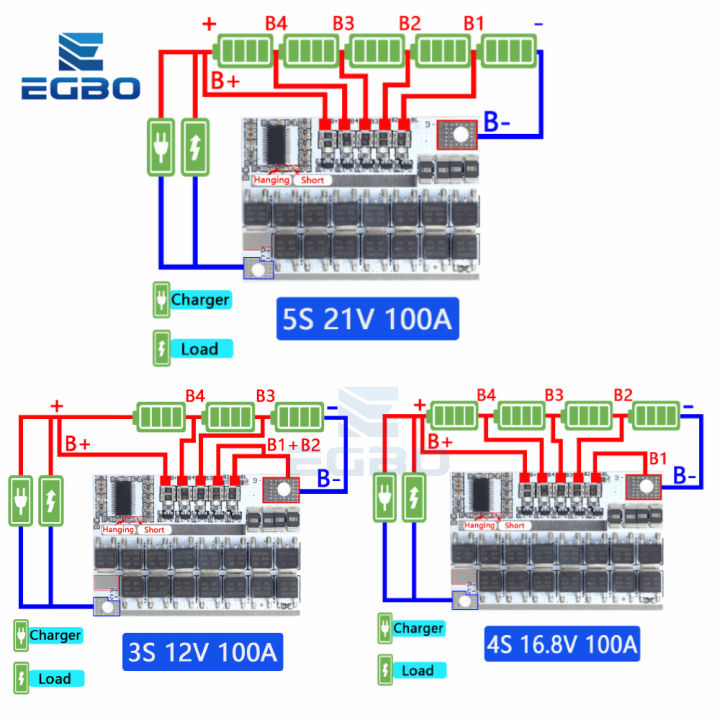 3s 4s 5s Bms 12v 16.8v 21v 3.7v 100a Li-ion Lmo Ternary Lithium Battery Protection Circuit Board - Foto 9