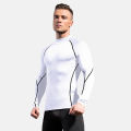 Men's High neck Long Sleeve Compression Shirts Cool Dry Sun Protection Sports Tights Undershirts Running Gym Tops.