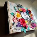 scrap book or handmade photo album. 