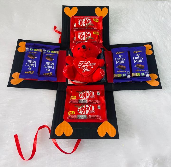 Chocolate Explosion Box With Doll and Photos