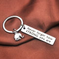 Inspirational Positive Energy Keychain, Elephant Never Don't Forget Strong Stainless Steel Keychain, Relatives And Friends Gifts. 