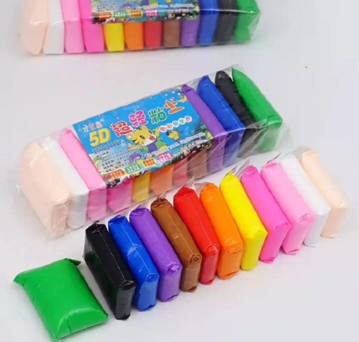 12pcs-1pac DIY Soft Magic Super Clay/Craft ideas for Baby/Kids