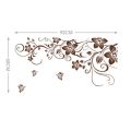 Wall Sticker Brown Flower Vine DIY Wall Sticker Decor For Home. 