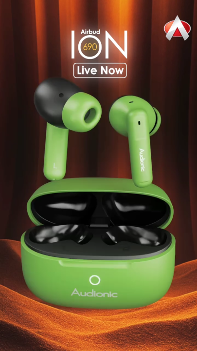 Audionic Airbud 690 Ion Quad Mic, ENC Wireless Earbuds, Gaming mode Low Latency TWS Earbud With Upto 30 Hours Playtime, IPX5 Water Proof Wireless Earphones With Voice Assistance Bluetooth Ear buds And Headphones