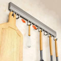 Kitchen Storage Rack Aluminum Alloy Hook Rack Wall Mounted Kitchen Utensil Storage Rack Bathroom Robe Towel Hanger. 