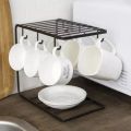 Coffee Cup Plates Iron Rack Creative Iron Drain Shelf Cup Holder Household Mug Storage Kitchen Rack kitchen  cup stand steel mug. 