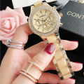 CONTENA Brand Women's Watch Luxury Crystal Gold White Quartz Wristwatch for Women Fashion Elegant Female Clock Relogio Feminino. 