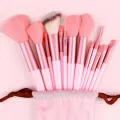 13pcs Premium Synthetic Nylon Bristle Makeup Brush Set - Soft, Gentle, and Cruelty-Free for Flawless Foundation, Blush, Powder,. 