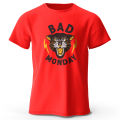 Bad Monday Print, Men's Novel Graphic Design T-shirt, Casual Comfy Summer Tees for Men's Daily ActivitiesTops Clothing. 