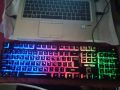 AMC Tech K23 Gaming Rainbow Lighting Keyboard – Vibrant Backlit Gaming Keyboard with Ergonomic Design for PC, Laptop, and Console. 