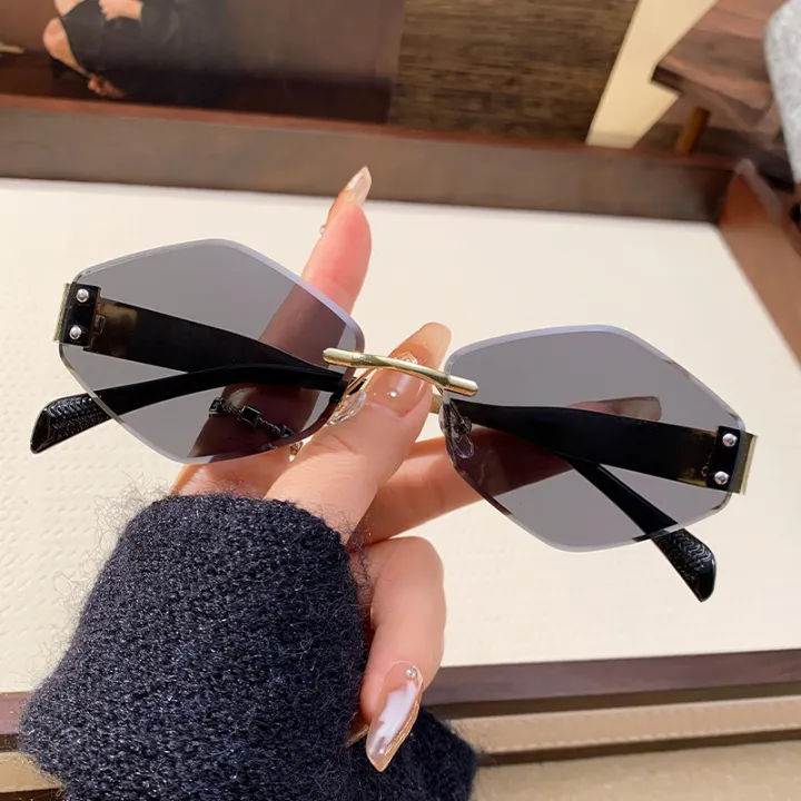 New%20Rice%20Nail%20Frameless%20Rhombus%20Sunglasses%20Men's%20Personalized%20Metal%20Frame%20Car%20Sunglasses%2090318%20-%20Image%204
