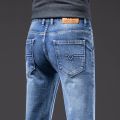 New Men's Slim Straight Elastic Jeans Fashion Business Casual Comfortable Soft Denim Trousers High Quality Mens Designer Clothes. 