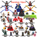 Blind Box Mini Building Blocks TV6204 Figures Big Goblin Spiderman Iron Man Venom Captain Hawk Deadpool Armor Christmas  Toy. 
