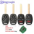 jingyuqin 313.8Mhz Remote Key Fob For Honda CR-V Accord 2008 2009 2010 2011 2012 MLBHLIK-1T ID46 Chip 3/4 Buttons Car Key HON66.