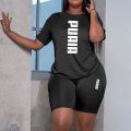 2026 Summer  Women's Shorts 2pcs Set Ladies Daily Casual Sports Short Sleeved Tracksuit Fashion Printed T-shirt Wear. 