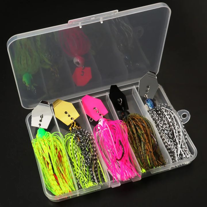 Spinner Bait 7g/9g/12g/14g/21g Fishing Lures Kit Pesca Chatter Weedless Metal Blade Jig Head Hook Wire 1-5Pcs Spinnerbait