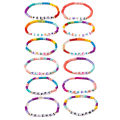 12Pcs Teens Women Girls Colorful Positive Energy Letters Courage Words Candy Color Beaded Bracelet DIY Jewellery. 