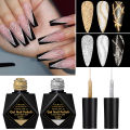 10ml Gold Silver Reflective Glitter Liner Gel Nail Polish Pull Line Gel Graffiti Painting Stripe French Nails DIY Nail Supplies. 