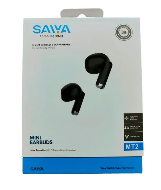Original%20SAIYA%20Metal%20Wireless%20Earphones%20/%20Earbuds%20MT2%20For%20Gym%20Running%20Workout%20Mini%20Earbuds%205.3V%20Truly%20Wireless%20-%20Black%20-%20Image%206