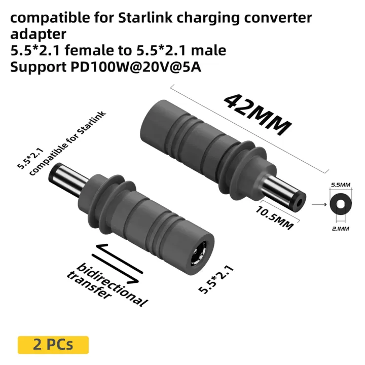 USBC%20Female%20to%20DC5521%20Male/DC%20Female%20to%20DCMale%20Power%20Adapter%20For%20Starlink%20Mini%20PD100W%20Connector%20Charge%20Barrel%20Jack%20Power%20Adapter%20-%20Image%207