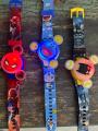 Cartoon Character watches , Fidget spinner with light watches for children , silicon belt for boys and girls. 
