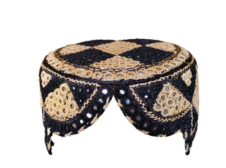 Handmade Two coloured Cultural Sindhi Topi made with black & Cream ...