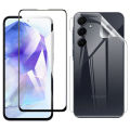 Samsung Galaxy A55 Screen Protector 9D Tempered Glass + Back Clear Hydrogel Film - 2 in 1 Full Body Protection Combo. 