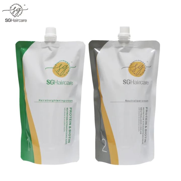 SG Haircare Protein And Biotin Straightening And Rebonding kit 800ML Each
