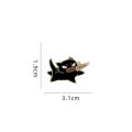 1pc Cute Cartoon Black Cat Enamel Brooch Creative Animal With A Knife In Mouth Lapel Pin Badge Backpack Clothing Hat Accessories.