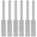 6/12/24Pcs Diamond Coated Cylindrical Burr 4mm Chainsaw Sharpener Stone File Chain Sharpening Carving Grinding Tools Kits.