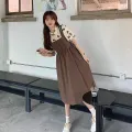 Ready to ship Korean fashion casual short sleeve cute girl dress. 
