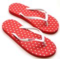Hippo Bloo hpd3 red cut off white small strap polka dot unisex slippers color optional home shoes flip flops Thai brand slippers. 