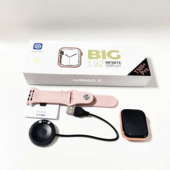 Pink%20T500+%20Pro%201.92%20inch%20IWO%20Series%208%20Smart%20Watch%20Call%20Sports%20Smartwatch%20Location%20Tracker%20Heart%20Rate%20Sleep%20Monitor%20Watches%20For%20iPhone%20&%20Android%20-%20Image%202