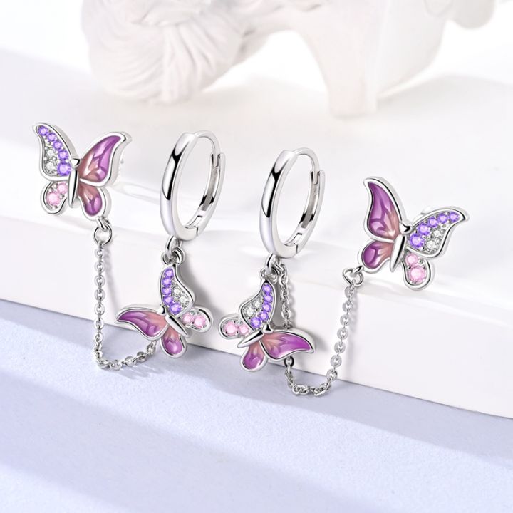Hot%20Sale%20925%20Sterling%20Silver%20Purple%20Butterfly%20Zircon%20Exquisite%20Earrings%20Suitable%20For%20Girls'%20Charming%20Jewelry%20%20-%20Image%202