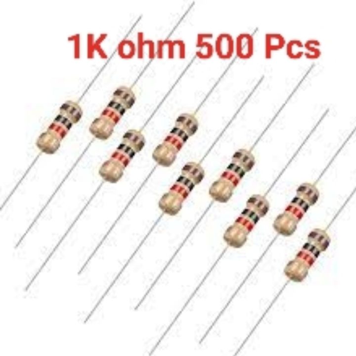 1K Ohm 500 Pcs 1/4 Watt 5% Carbon Film Resistor Through Hole In Pakistan