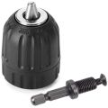 STONEGO 0.8-10mm Keyless Drill Chuck Converter 3/8"- 24UNF Thread Quick Change Adapter 1/4" Hex Shank. 