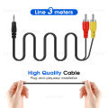 9.84ft/3M AV Cable For GB300/SF2000/FC Video Game Console Audio Video Cable Composite 3 RCA Copper For Gaming Accessories. 