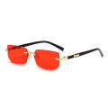 Rimless Sunglasses Rectangle Fashion Popular Women Men Shades Small Square Sun Glasses For Female Male Summer Traveling Oculos. 