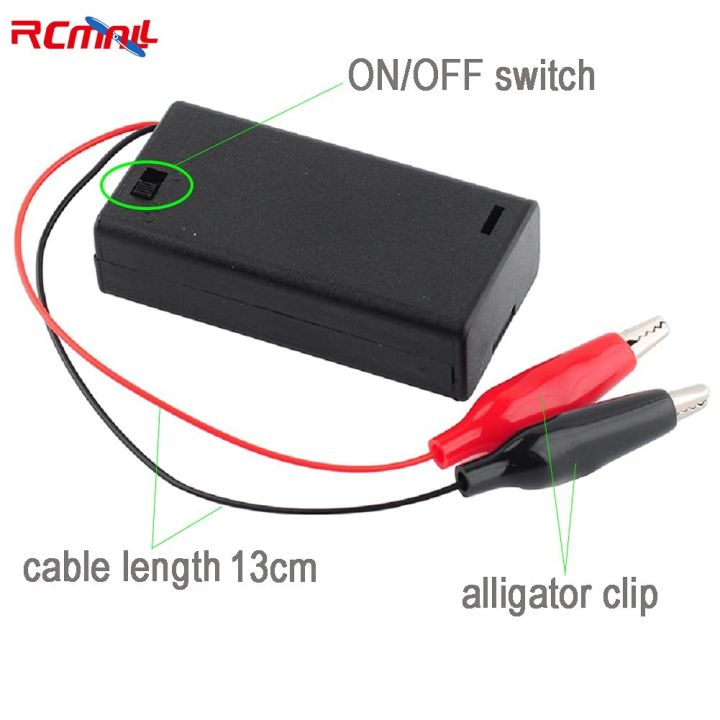 3V%202%20Cells%20AA%20Battery%20Holder%20Case%20Storage%20Box%20with%20ON/Off%20Switch%20Alligator%20Clip%20Wire%20Cable%20130mm%20-%20Image%202
