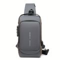 Men's Anti-Theft Chest Bag, Fashionable Motorcycle and Casual Sports Sloping Backpack, Durable Oxford Fabric. 
