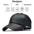 Pu Leather Letter Label Baseball Caps Spring and Autumn Outdoor Adjustable Casual Hats Sunscreen Hat.
