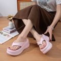 New 6CM thick bottom flip flops made of EVA material for summer wear, with clip on slippers for women, fashionable and versatile.