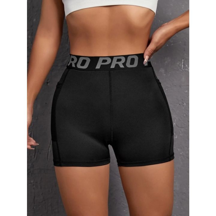 Women%20Seamed%20with%20Pocket%20Three%20Point%20Pants%20Yoga%20Shorts%20High%20Waist%20Letter%20Elastic%20Butt%20Lift%20Leggings%20Gym%20Trainning%20Slim%20Leggings%20-%20Image%205
