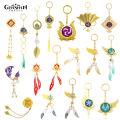 Genshin Impact Vision Of God Keychain Scaramouche Wanderer Kamisato Ayato Nilou Cosplay Key Chain Luminous Feather Pendant Gift. 