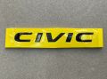Matte Black Civic Rear Emblem / Monogram / Logo For Honda Civic - Honda Civic X Accessories. 