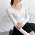 Autumn Winter Knitted V Neck Women Sweaters Casual Long Sleeve Pullover Soft Warm Sweater Femme Fashion Basic Solid Jersey Tops. 