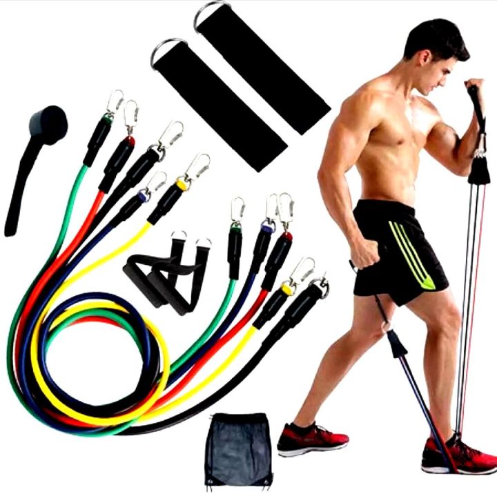 Resistance Bands Set – Stackable Workout Bands with Handles, Door Anchor, Ankle Straps & Carry Bag