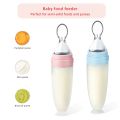 Dr Gym | Silicone Baby Feeding Bottle With Spoon | Food Supplement | Children Rice Paste Bottle | Cute Soft Non-Slip for Kids | DG 888 | Bottle 90 ml | BPA Free. 