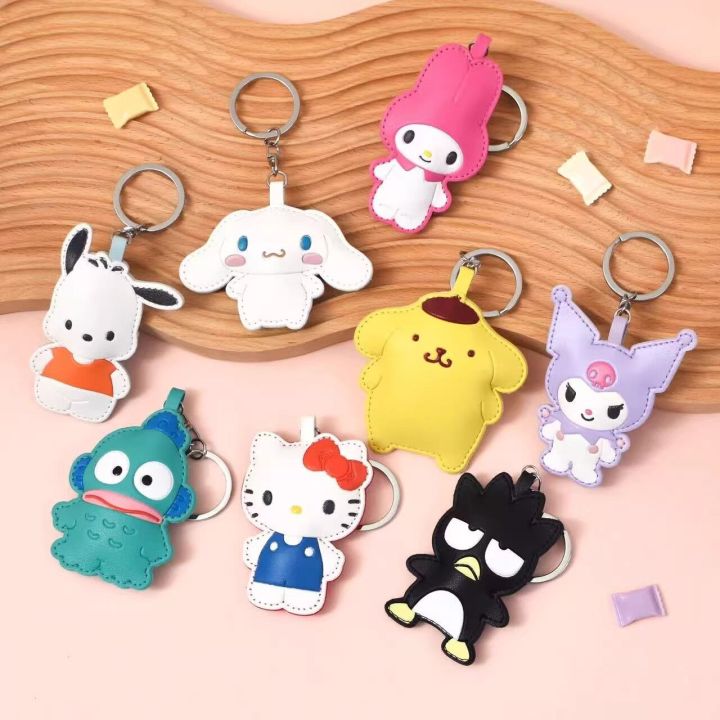 Squishy Key Rings Cute Cartoon Leather Squishy Keychain, Hello Kitty Cinnamoroll My ...