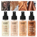 USHAS 4 Color Body Liquid Highlighter Facial Contour Brightening Makeup Long Lasting Sequin Illuminating Moisturizing Highlight. 